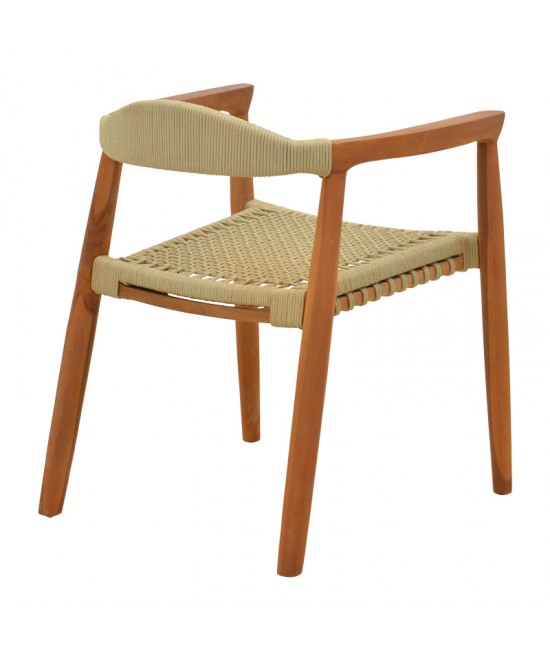 Πολυθρόνα Ganny pakoworld teak ξύλο και pe σχοινί σε φυσική απόχρωση 61x58x71εκ Πολυθρόνα Ganny pakoworld teak ξύλο και pe σχοινί σε φυσική απόχρωση 61x58x71εκ