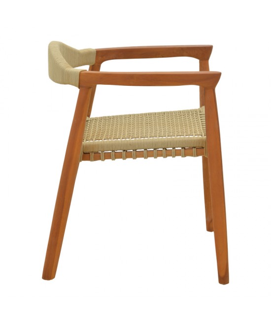 Πολυθρόνα Ganny pakoworld teak ξύλο και pe σχοινί σε φυσική απόχρωση 61x58x71εκ Πολυθρόνα Ganny pakoworld teak ξύλο και pe σχοινί σε φυσική απόχρωση 61x58x71εκ