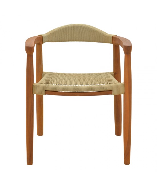 Πολυθρόνα Ganny pakoworld teak ξύλο και pe σχοινί σε φυσική απόχρωση 61x58x71εκ Πολυθρόνα Ganny pakoworld teak ξύλο και pe σχοινί σε φυσική απόχρωση 61x58x71εκ