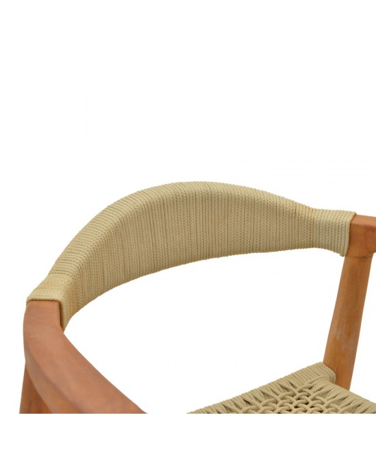 Πολυθρόνα Ganny pakoworld teak ξύλο και pe σχοινί σε φυσική απόχρωση 61x58x71εκ Πολυθρόνα Ganny pakoworld teak ξύλο και pe σχοινί σε φυσική απόχρωση 61x58x71εκ