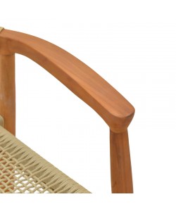 Πολυθρόνα Ganny pakoworld teak ξύλο και pe σχοινί σε φυσική απόχρωση 61x58x71εκ