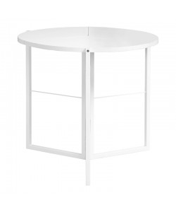 Τραπέζι Talen pakoworld σε λευκή απόχρωση Φ80x74εκ