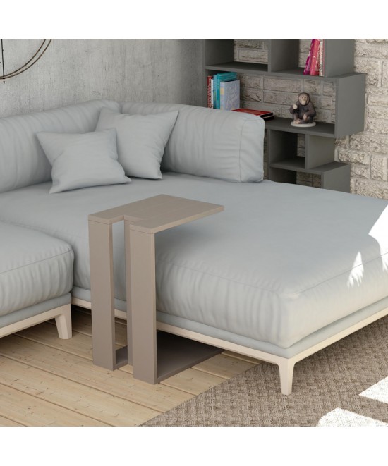 Βοηθητικό τραπέζι Muju pakoworld σε μόκα απόχρωση 40x30x57εκ