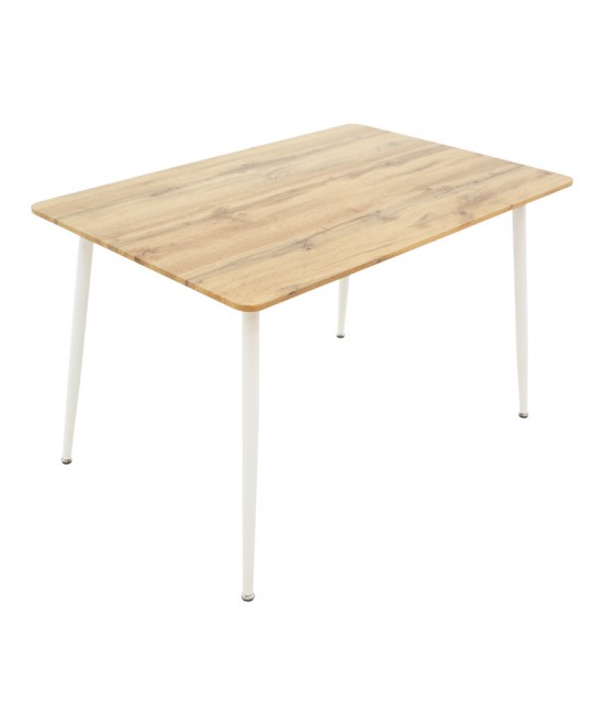 Τραπεζαρία Cuba-Parker pakoworld σετ 5τεμ sonoma-λευκό 120x80x75εκ