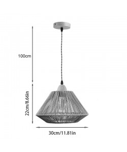 Φωτιστικό οροφής μονόφωτο Ligua pakoworld μέταλλο-σχοινί σε φυσική απόχρωση Φ30x22εκ Φωτιστικό οροφής μονόφωτο Ligua pakoworld μέταλλο-σχοινί σε φυσική απόχρωση Φ30x22εκ