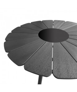 Τραπεζαρία Pinap-Dashiell σετ 5τεμ pakoworld μαύρο αλουμίνιο και plywood σε μαύρη απόχρωση Φ110x74εκ