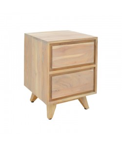 Κομοδίνο Emira pakoworld μασίφ ακακίας σε φυσική απόχρωση 40x40x54εκ