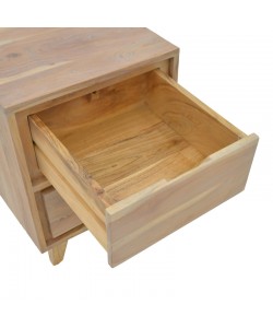 Κομοδίνο Emira pakoworld μασίφ ακακίας σε φυσική απόχρωση 40x40x54εκ