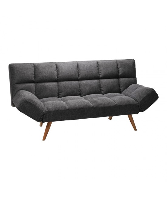 Καναπές - κρεβάτι 3θέσιος Freddo pakoworld ύφασμα ανθρακί 181x81x86εκ