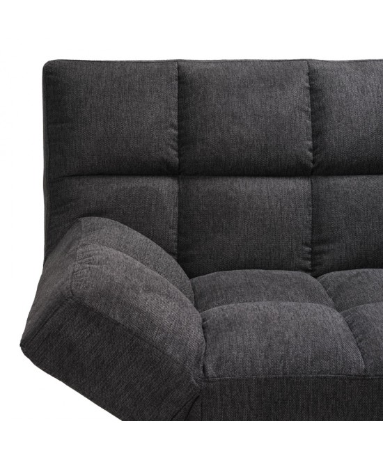 Καναπές - κρεβάτι 3θέσιος Freddo pakoworld ύφασμα ανθρακί 181x81x86εκ