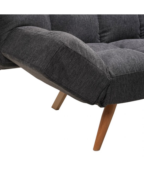 Καναπές - κρεβάτι 3θέσιος Freddo pakoworld ύφασμα ανθρακί 181x81x86εκ