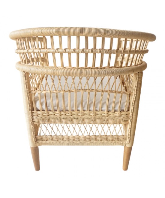 Πολυθρόνα Necorian paakoworld teak ξύλο με pe rattan σε φυσική απόχρωση και λευκό μαξιλάρι 80x70x87εκ