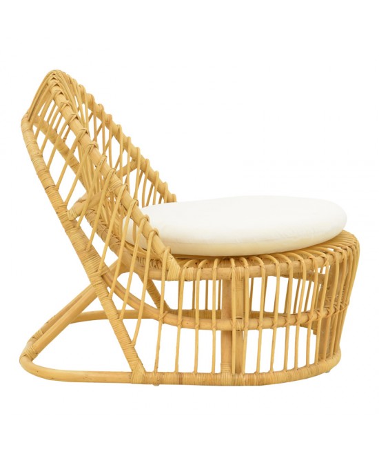Πολυθρόνα Tromso paakoworld pe rattan σε φυσική απόχρωση με εκρού χρώμα μαξιλάρι 80x85x98εκ Πολυθρόνα Tromso paakoworld pe rattan σε φυσική απόχρωση με εκρού χρώμα μαξιλάρι 80x85x98εκ
