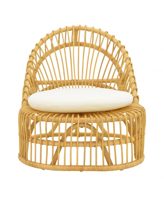 Πολυθρόνα Tromso paakoworld pe rattan σε φυσική απόχρωση με εκρού χρώμα μαξιλάρι 80x85x98εκ Πολυθρόνα Tromso paakoworld pe rattan σε φυσική απόχρωση με εκρού χρώμα μαξιλάρι 80x85x98εκ