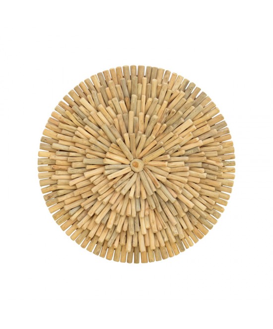 Διακοσμητικό τοίχου Decofy Inart drift ξύλο σε φυσική απόχρωση Φ60x5εκ