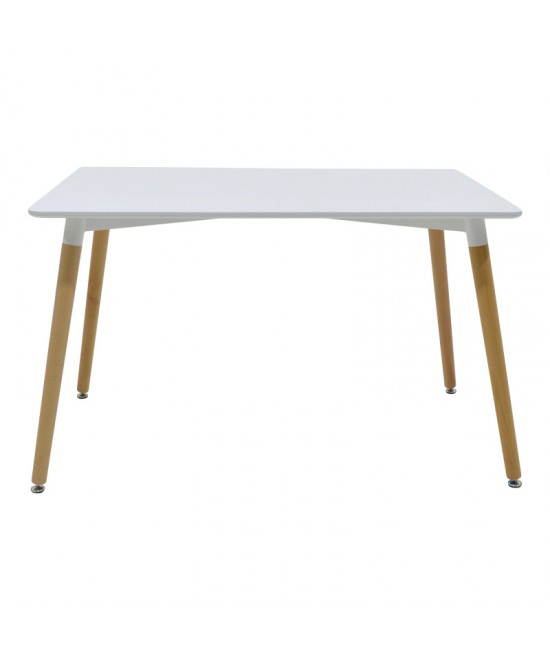 Τραπεζαρία Natali-Noor pakoworld σετ 5τεμ MDF λευκό-μπεζ-πόδια φυσικό 120x80x76εκ Τραπεζαρία Natali-Noor pakoworld σετ 5τεμ MDF λευκό-μπεζ-πόδια φυσικό 120x80x76εκ