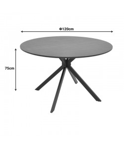 Τραπέζι Xuson pakoworld mdf σε ανθρακί απόχρωση με πόδι μαύρο μέταλλο Φ120x75εκ Τραπέζι Xuson pakoworld mdf σε ανθρακί απόχρωση με πόδι μαύρο μέταλλο Φ120x75εκ