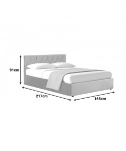 Κρεβάτι διπλό Kamaho pakoworld βελούδο κρεμα με αποθηκευτικό χώρο 160x200εκ