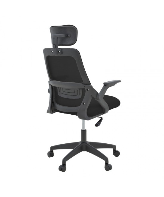 Καρέκλα γραφείου Peja pakoworld mesh ύφασμα μαύρο 58x60x107-117εκ