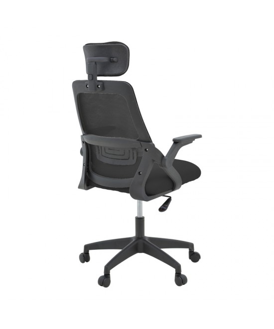 Καρέκλα γραφείου Peja pakoworld mesh ύφασμα μαύρο 58x60x107-117εκ