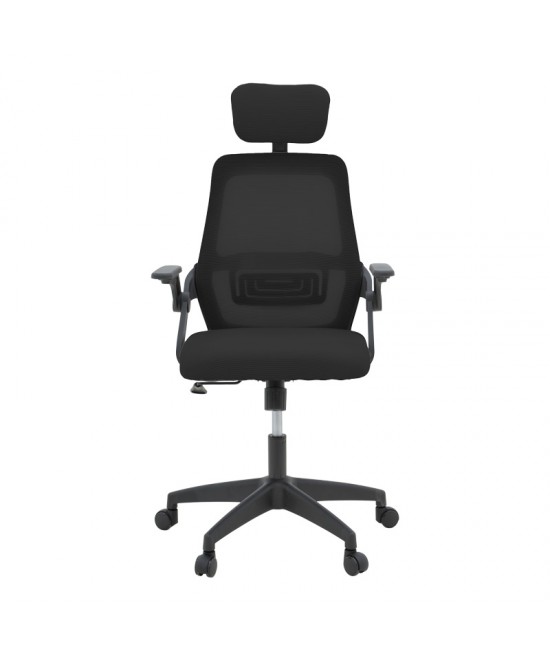 Καρέκλα γραφείου Peja pakoworld mesh ύφασμα μαύρο 58x60x107-117εκ
