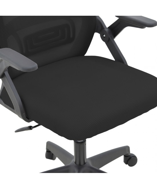 Καρέκλα γραφείου Peja pakoworld mesh ύφασμα μαύρο 58x60x107-117εκ