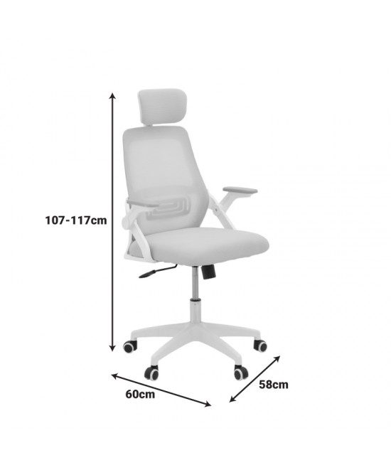 Καρέκλα γραφείου Peja pakoworld mesh ύφασμα μαύρο 58x60x107-117εκ