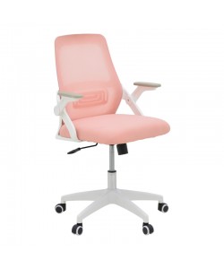 Καρέκλα γραφείου Reji pakoworld mesh ύφασμα ροζ-σκελετός λευκό 58x60x89-99εκ