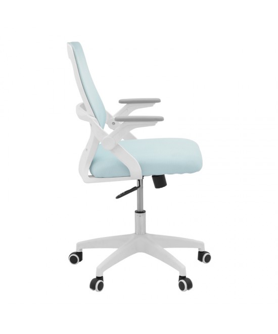 Καρέκλα γραφείου Reji pakoworld mesh ύφασμα σιελ-σκελετός λευκό 58x60x89-99εκ