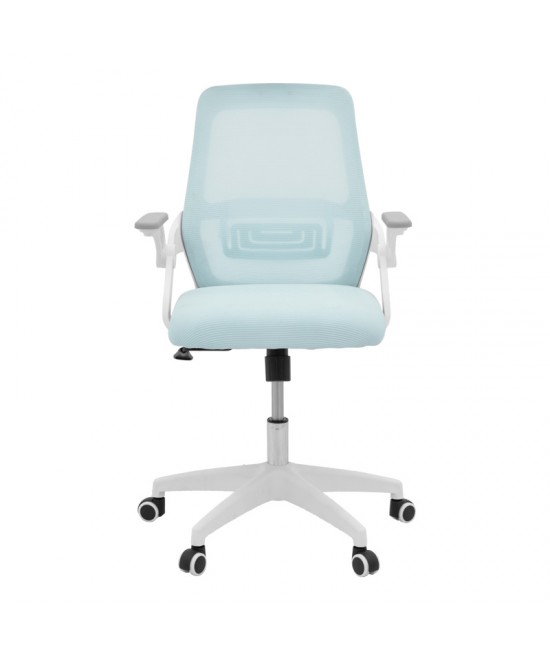 Καρέκλα γραφείου Reji pakoworld mesh ύφασμα σιελ-σκελετός λευκό 58x60x89-99εκ