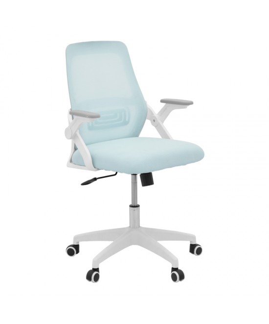 Καρέκλα γραφείου Reji pakoworld mesh ύφασμα σιελ-σκελετός λευκό 58x60x89-99εκ