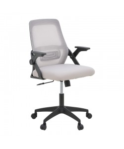 Καρέκλα γραφείου Reji pakoworld mesh ύφασμα γκρι-μπεζ με μαύρο σκελετό 58x60x89-99εκ