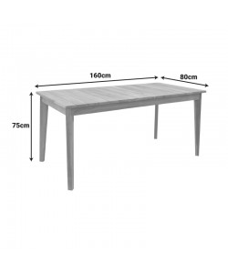 Τραπέζι Ory pakoworld teak ξύλο σε φυσική απόχρωση 160x80x75εκ