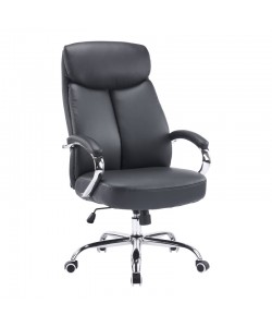Καρέκλα γραφείου διευθυντή Venza pakoworld pu σε μαύρη απόχρωση 70x65x117-124εκ