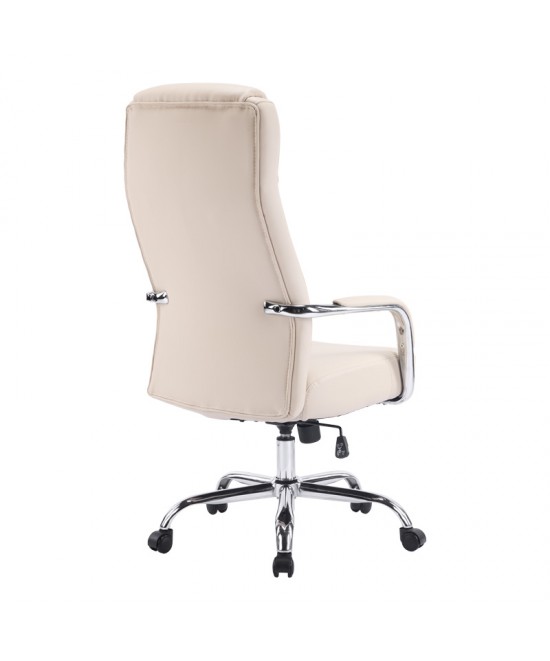 Καρέκλα γραφείου διευθυντή Rianda pakoworld pu σε μπεζ απόχρωση 70x64x116-124εκ