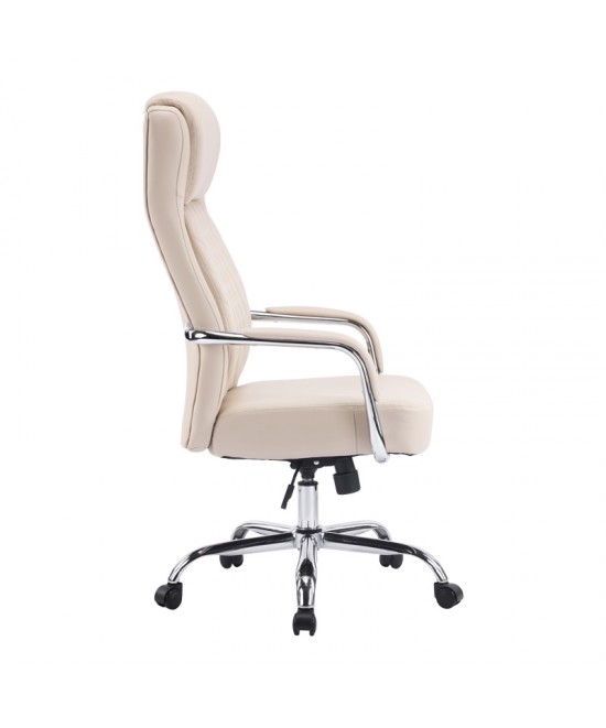 Καρέκλα γραφείου διευθυντή Rianda pakoworld pu σε μπεζ απόχρωση 70x64x116-124εκ