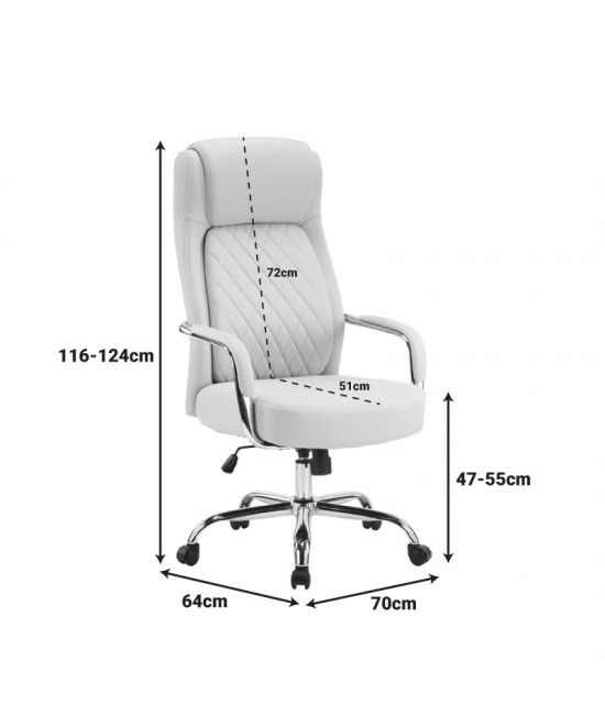 Καρέκλα γραφείου διευθυντή Rianda pakoworld pu σε μπεζ απόχρωση 70x64x116-124εκ