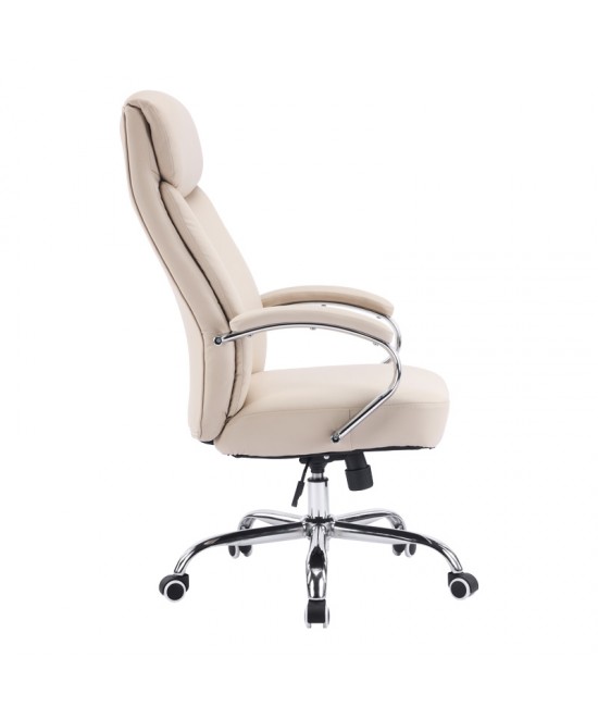 Καρέκλα γραφείου διευθυντή Venza pakoworld pu σε μπεζ απόχρωση 70x65x117-124εκ
