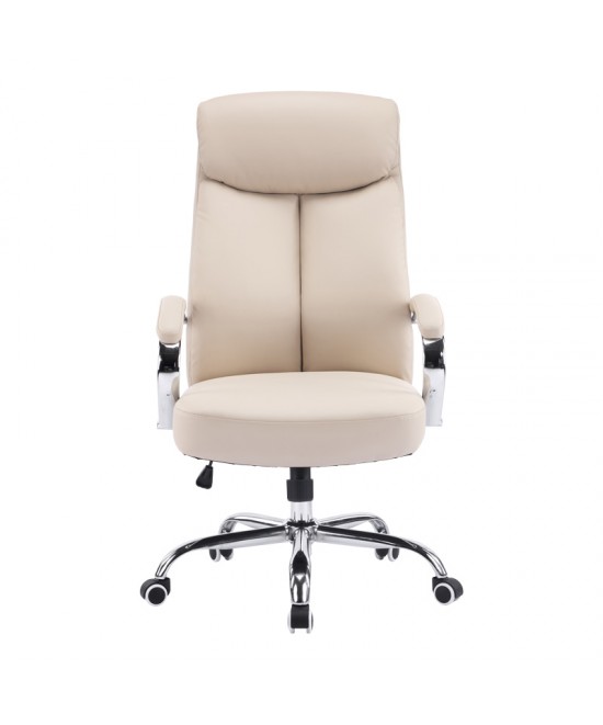 Καρέκλα γραφείου διευθυντή Venza pakoworld pu σε μπεζ απόχρωση 70x65x117-124εκ
