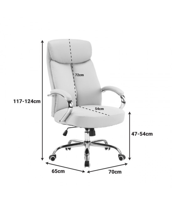 Καρέκλα γραφείου διευθυντή Venza pakoworld pu σε μπεζ απόχρωση 70x65x117-124εκ