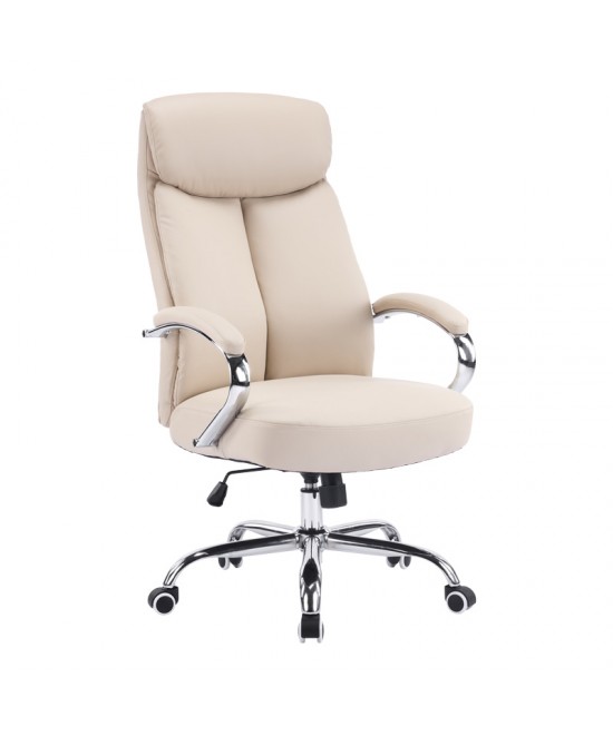 Καρέκλα γραφείου διευθυντή Venza pakoworld pu σε μπεζ απόχρωση 70x65x117-124εκ