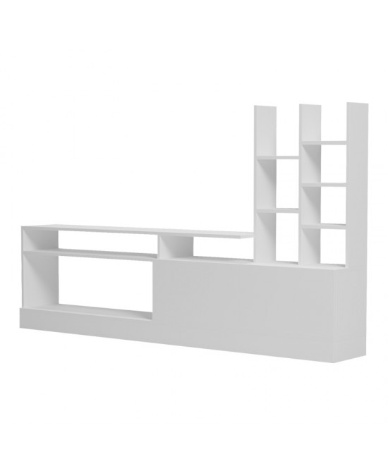 Σύνθετο σαλονιού Seruno pakoworld σε λευκή απόχρωση 170x25x100εκ
