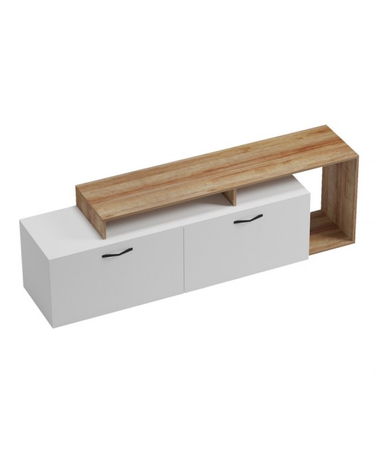 Έπιπλο τηλεόρασης Tobler pakoworld σε oak- λευκή απόχρωση 170x40x53εκ