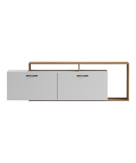 Έπιπλο τηλεόρασης Tobler pakoworld σε oak- λευκή απόχρωση 170x40x53εκ
