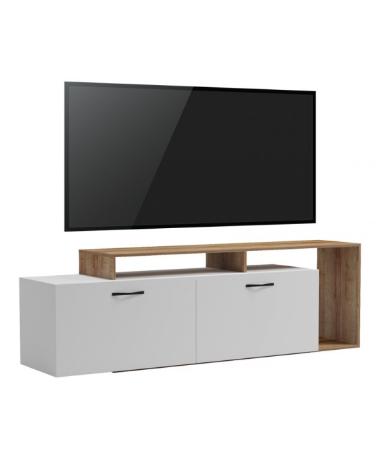 Έπιπλο τηλεόρασης Tobler pakoworld σε oak- λευκή απόχρωση 170x40x53εκ