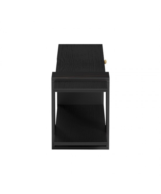 Έπιπλο τηλεόρασης Standi pakoworld σε μαύρο-μαύρο μαρμάρου απόχρωση 120x25x36.8εκ