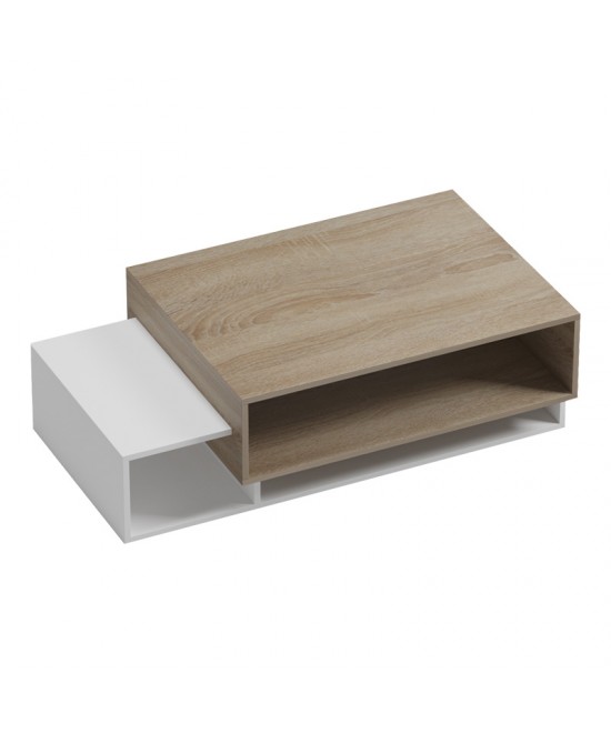 Τραπέζι σαλονιού Dekost pakoworld σε sonoma-λευκή απόχρωση 105x50x32εκ