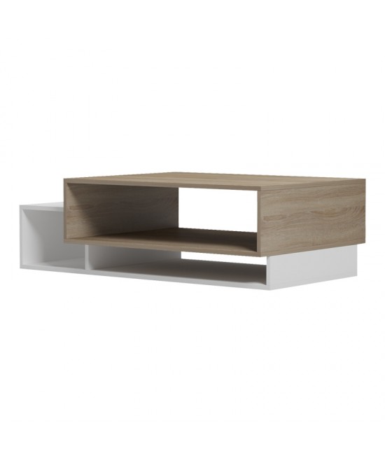 Τραπέζι σαλονιού Dekost pakoworld σε sonoma-λευκή απόχρωση 105x50x32εκ