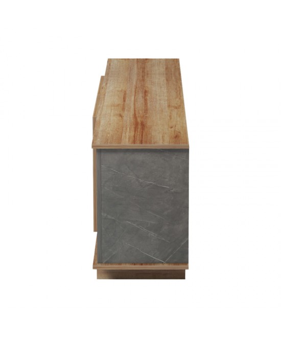 Έπιπλο τηλεόρασης Zafore  pakoworld σε oak-καφέ antique απόχρωση 180x33x50εκ