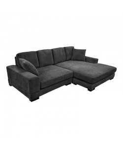 Γωνιακός καναπές Cornerdo pakoworld αναστρέψιμος ύφασμα σε ανθρακί απόχρωση 265x175x85εκ